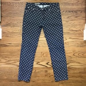 AG Stevie Ankle Mid Slim Straight  Navy Dot sz 28